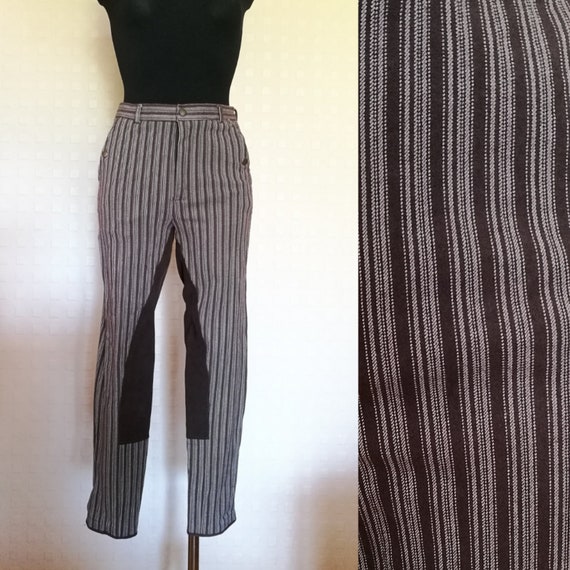 1990's vintage stirrup pants, retro HI Waist leggings with stirrup