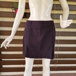 Y2K Vintage Dark Purple Mini Pencil Skirt Everyday Smart Casual Preppy Style Office Secretary College Elegant Minimalism Retro Size S/M