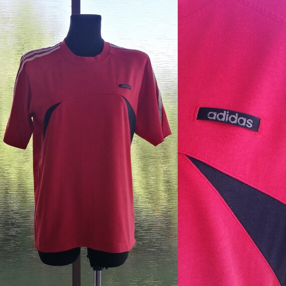 white red adidas shirt