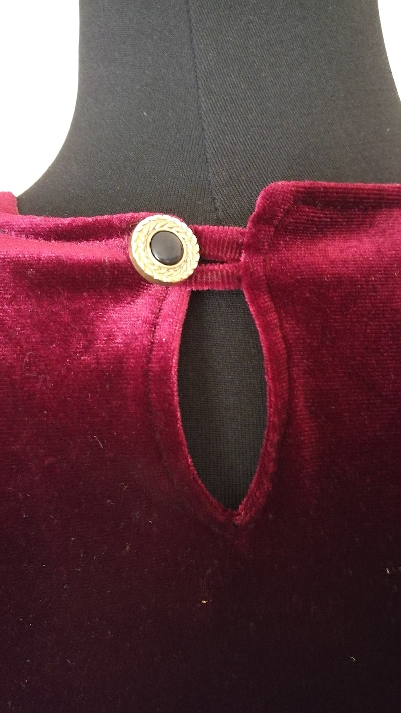 Wine Red Velvet Kaftan Dress Dubai abaya Caftan Moroccan Evening Wear Party Long Tunic Maxi Embroidered Flowers Arabic style Dress Size L/XL image 7