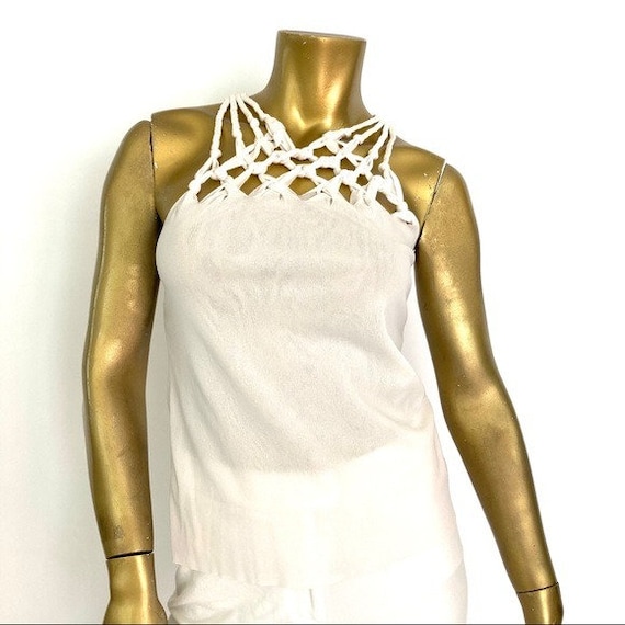VINTAGE VIVIENNE TAM sheer nylon sleeveless top