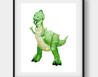 Toy Story Birthday, Rex Print, Toy Story Print, Toy Story Art, Disney Artwork, Nursery Print, Disney Print, Disney Toy Story, Toy Story Gift