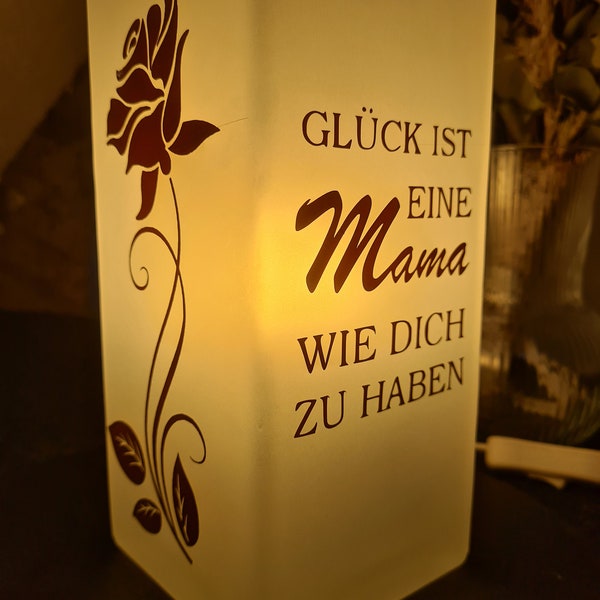 Mama Lampe mit Spruch, Lampe, Tischlampe, Spruch, Deko, Wohnaccessoires, Geschenk