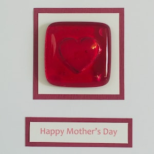 Handmade Greetings Card with Fused Glass Hug