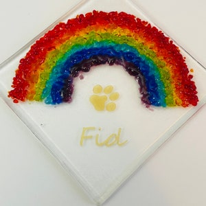 Personalised Pet Memorial Rainbow Suncatcher, Dog, Cat