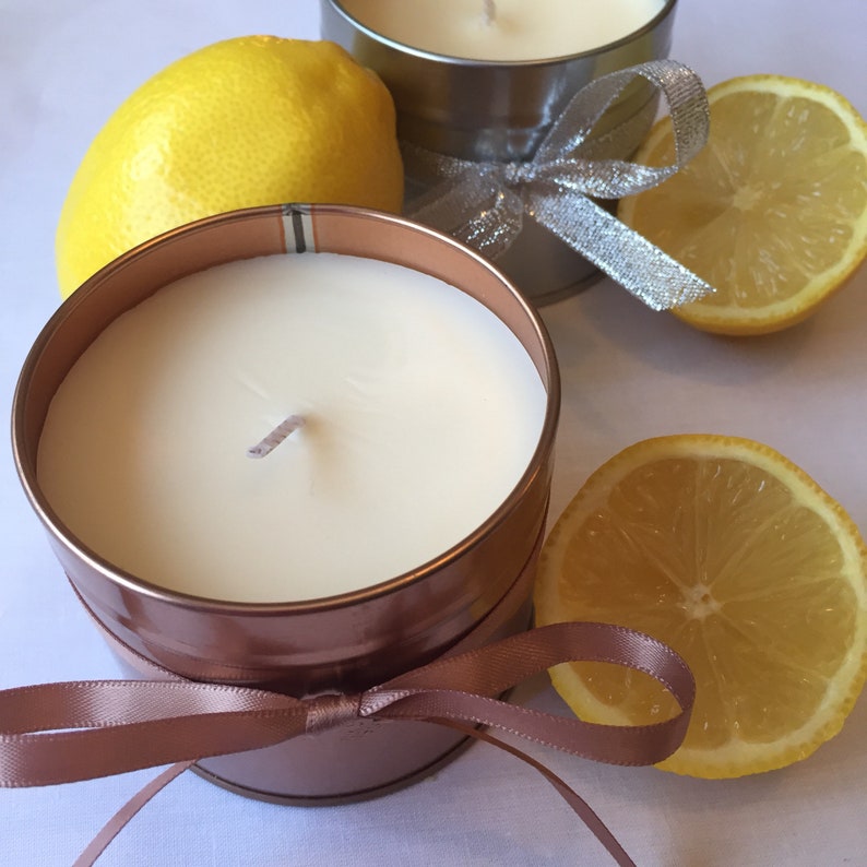 Citrus Scented Lemon Vegan Candle, Summer Scented Soy Candle, Eco
