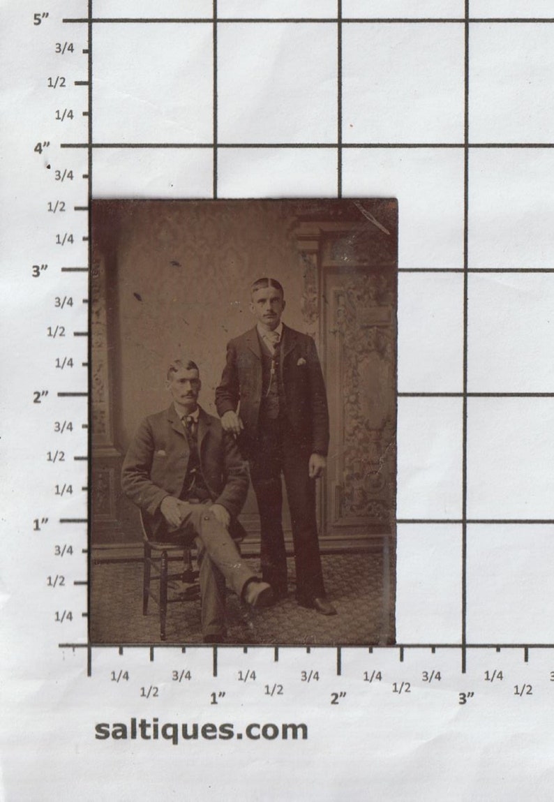 Men in 1880s Sack Jackets Antique Tintype