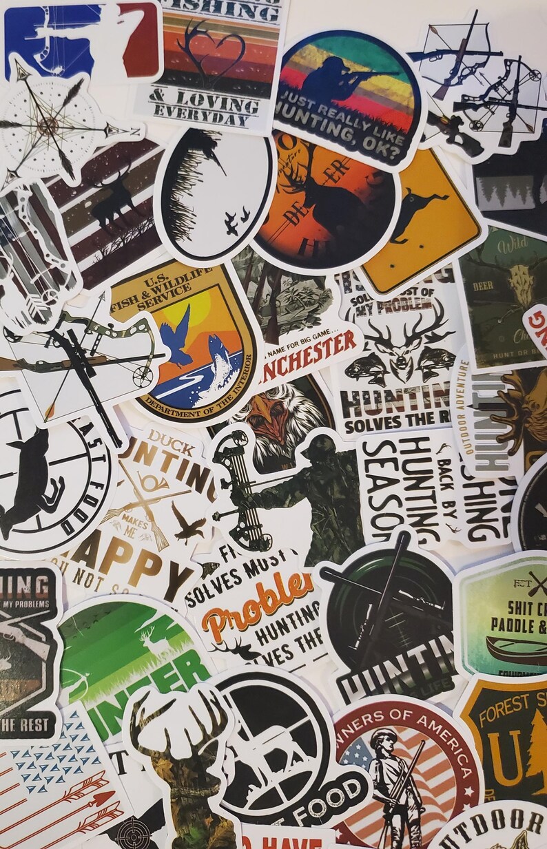 HUNTING Sticker Set, 10 PIECES, Hunt, Hunting, Deer, Bow Hunting, UV ...