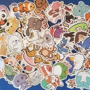 CUTE Baby Animal Stickers, 15 PIECES, Set of Stickers, Animal Sticker Set, UV resistant, Waterproof, Everyday Use, Bulk Pack Animal Stickers