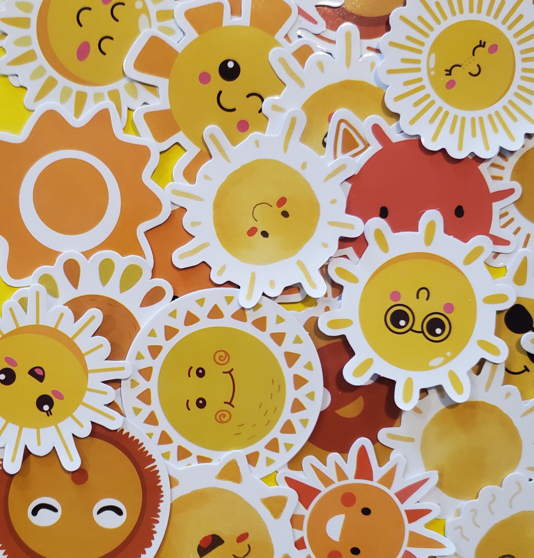 Cartoon Sun Stickers, Waterproof & UV Resistant, 10 Piece Set - Etsy