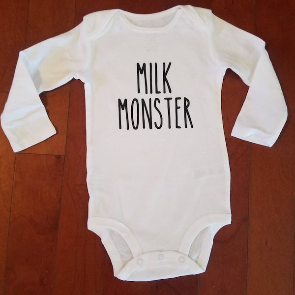 Milk Monster infant bodysuit, Rae Dunn inspired, baby, oneise, milk baby, hungry baby, baby clothing