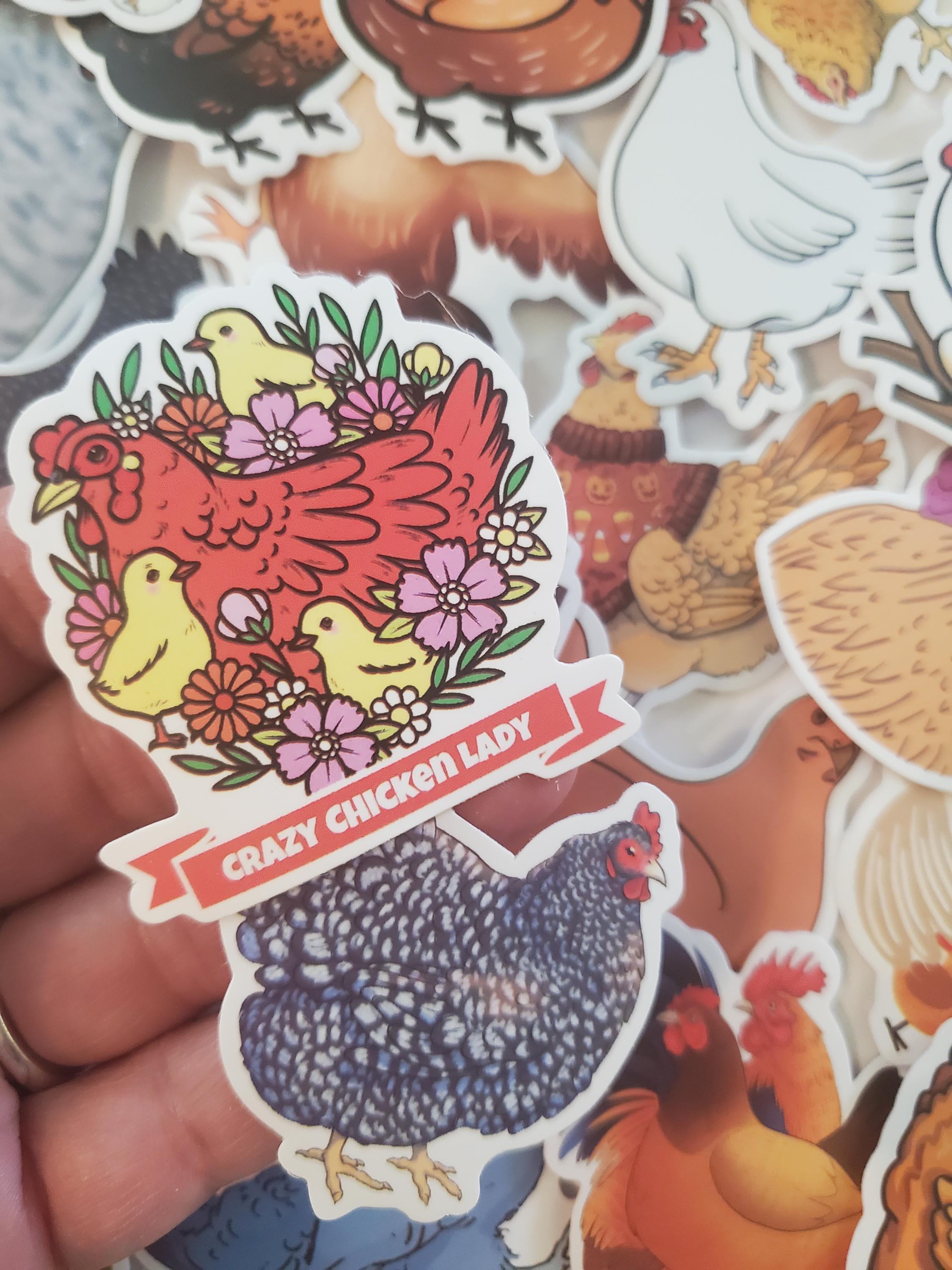 Chicken Stickers, Waterproof & UV Resistant, Farm Bird Stickers, Set of ...