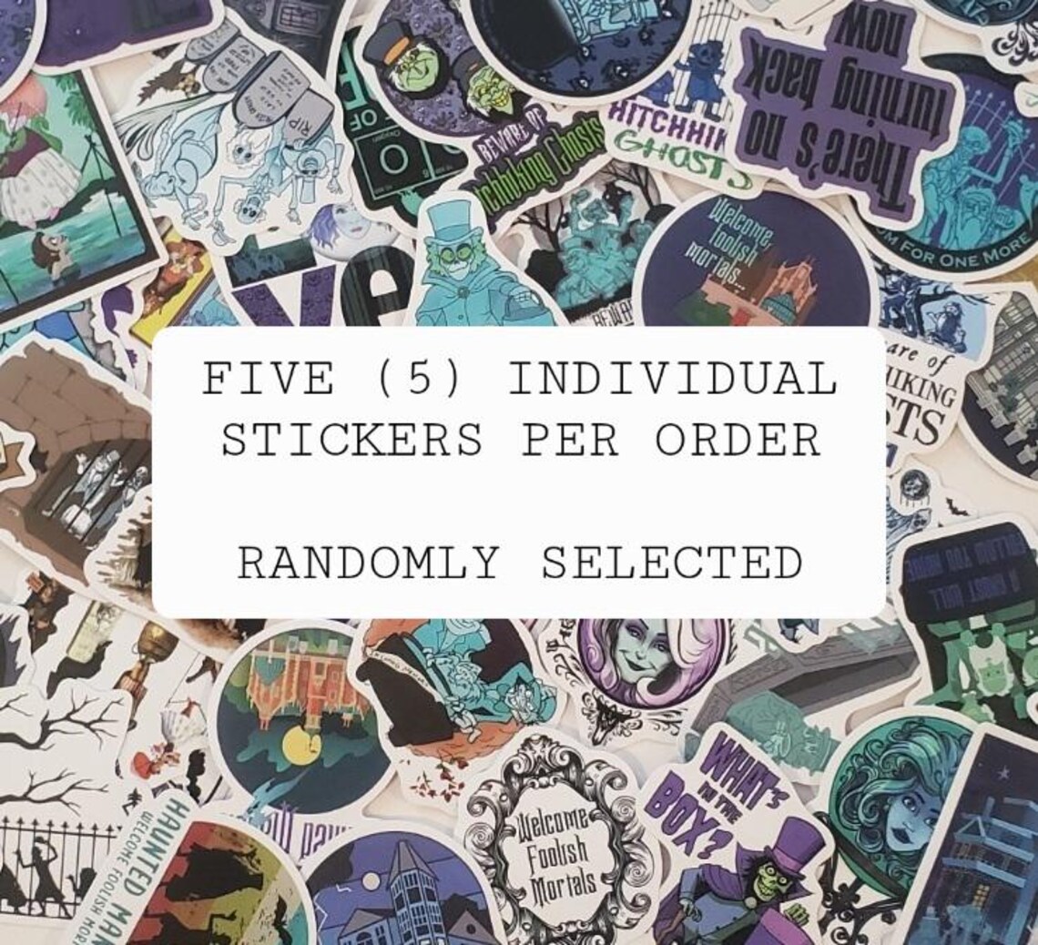 Haunted House Stickers, 5 PIECES, Ghost Stickers, Haunted Mansion ...