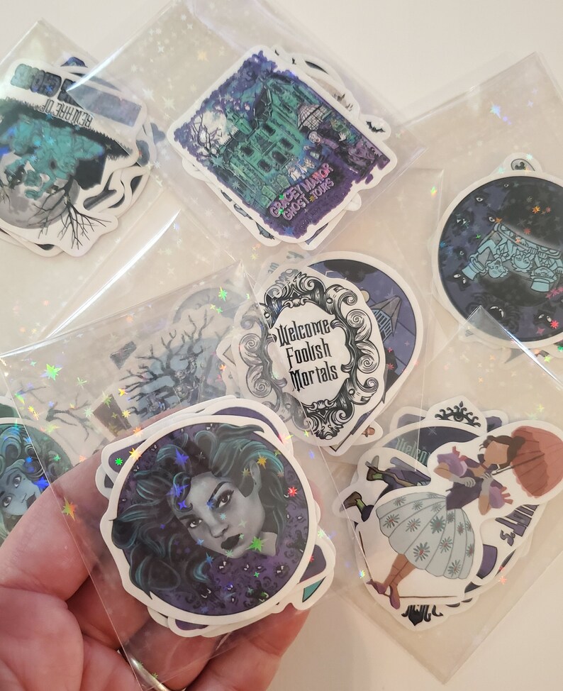 Haunted House Stickers, 5 PIECES, Ghost Stickers, Haunted Mansion ...