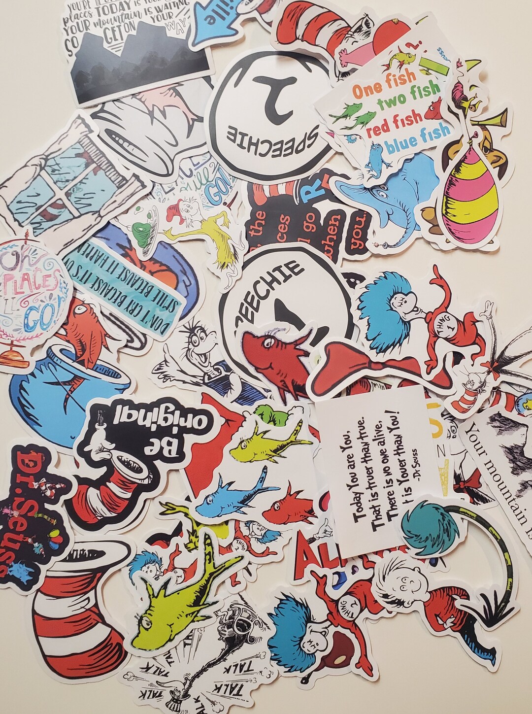Dr. Seuss Inspired Stickers: Waterproof Teacher & Kid Decals, 12-piece ...