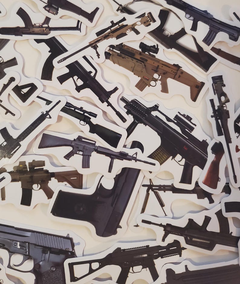 Firearm Stickers, UV Resistant, Waterproof Gun Decals (12 Pieces) - Etsy