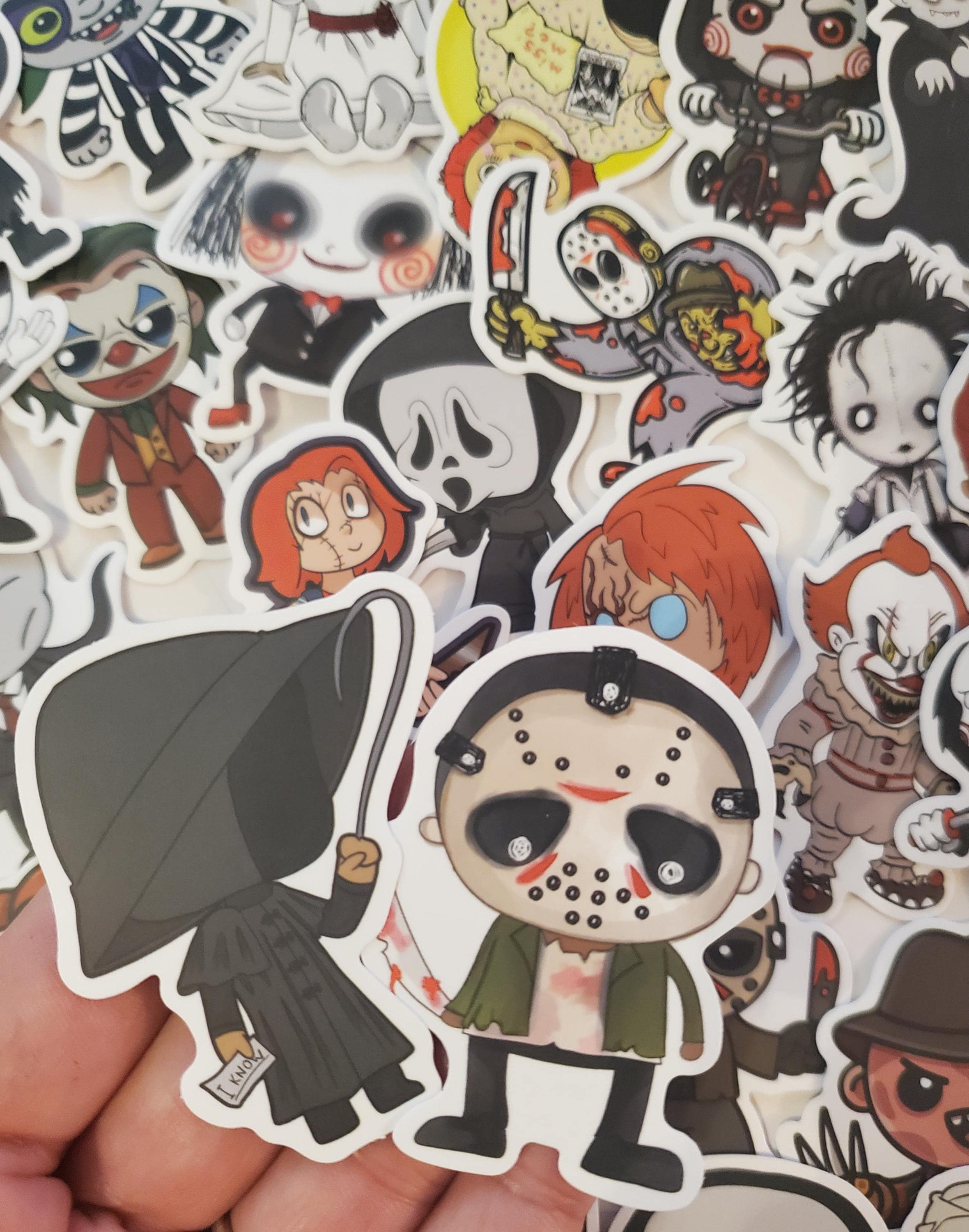 Cartoon Horror Movie Character Stickers, UV Resistant Waterproof Matte ...