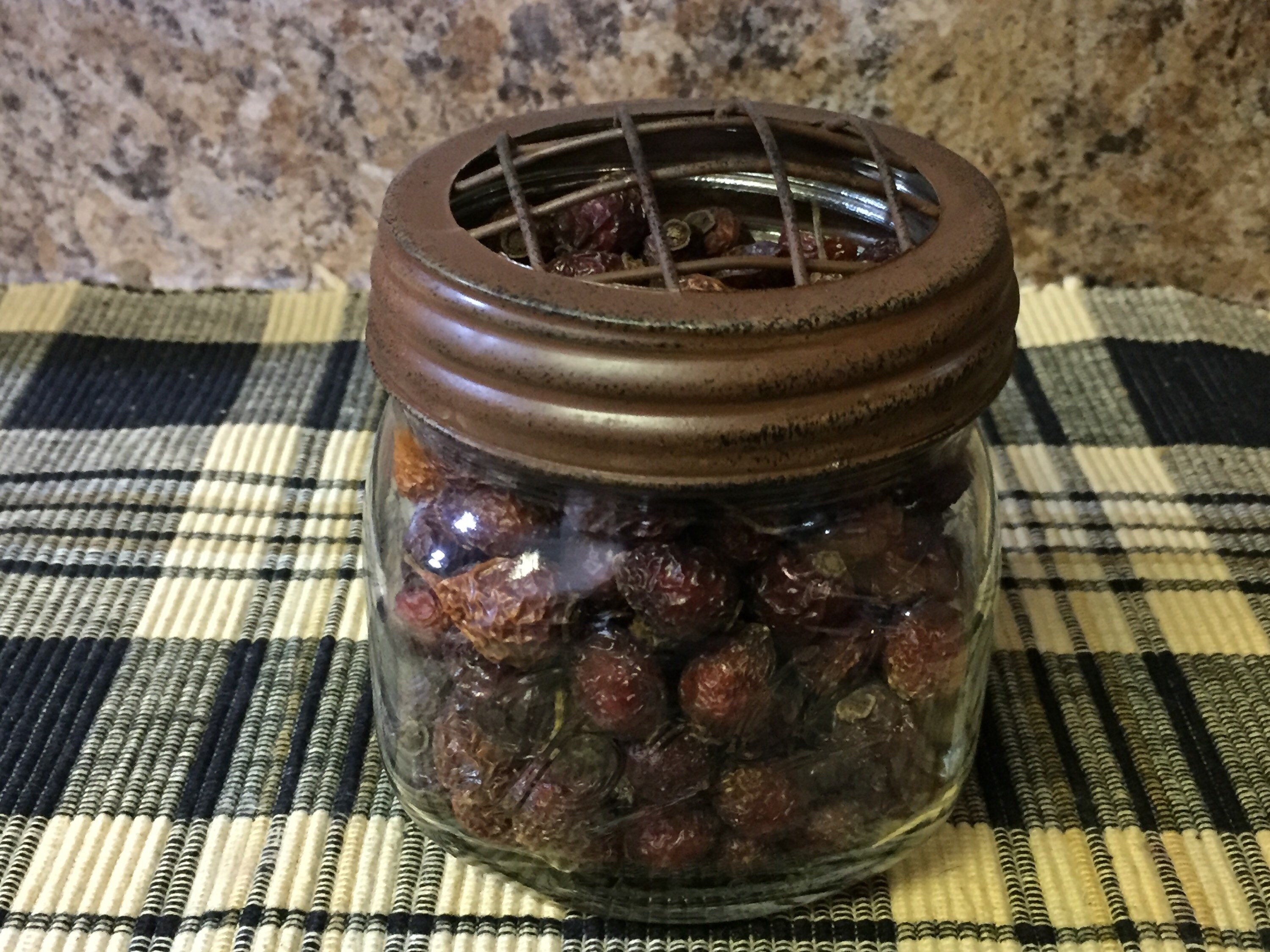 Potpourri filled mason jar with rustic lid Etsy