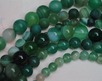 Forest Green Agate matt or  polished 6mm to 10mm  natural stone