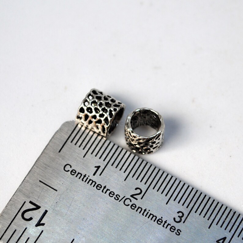 alloy rings charms dreadlocks 25 Small webbed hair braid beard beads