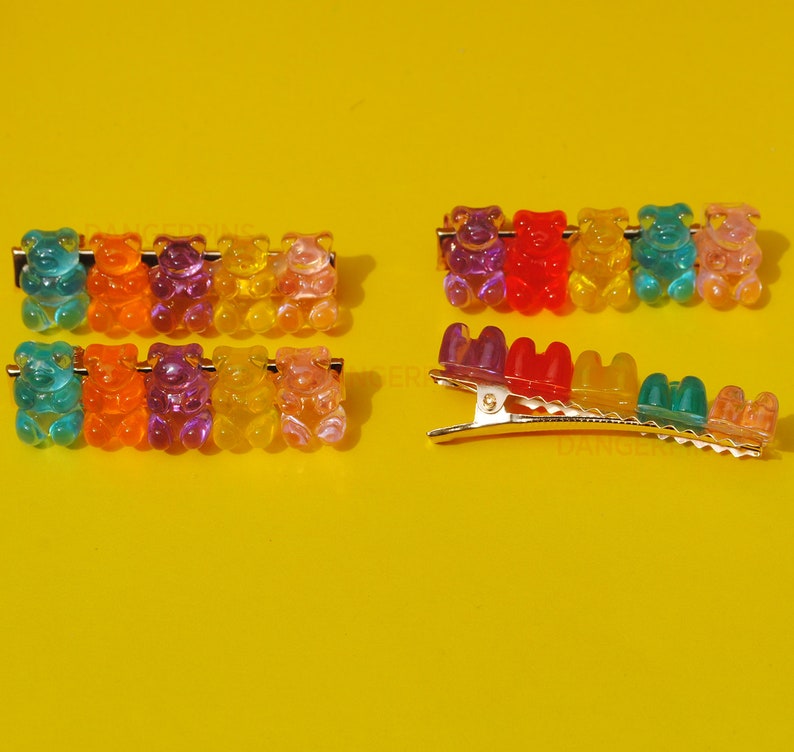 Set of 2 Gummy Bear Hair Clips Etsy