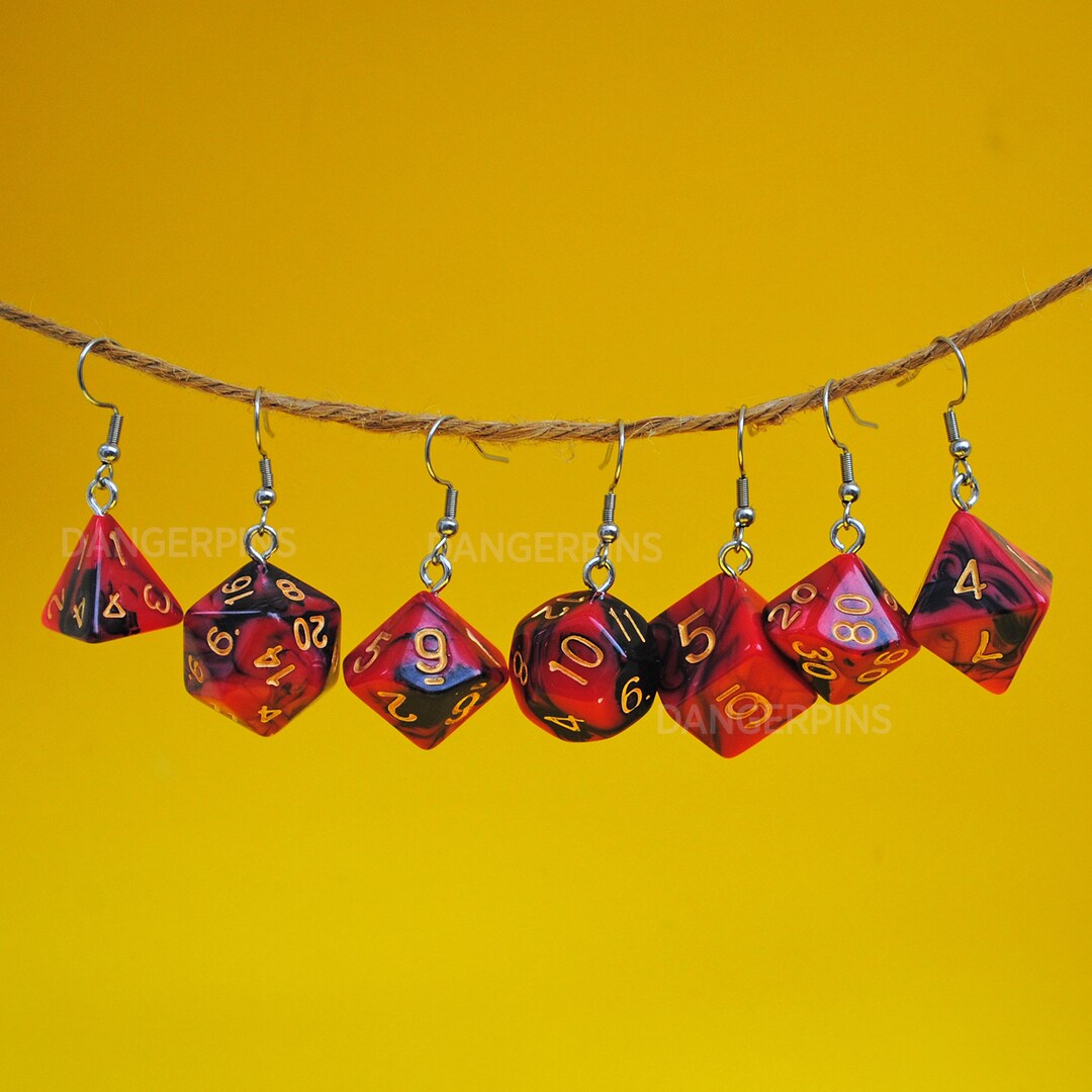 Cinnamon Liquorice Swirl RPG Dice Earrings D4 D6 D8 D10 D12 Etsy UK
