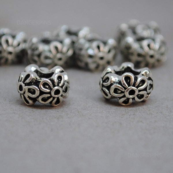 10 small Daisy rings hair / braid beads - alloy rings charms dreadlocks