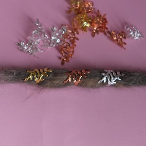 Set of 20 Creeping Vine -  adjustable beard dreadlocks braid cuffs | hair dreads pliable set viking | floral leaves druid rasta
