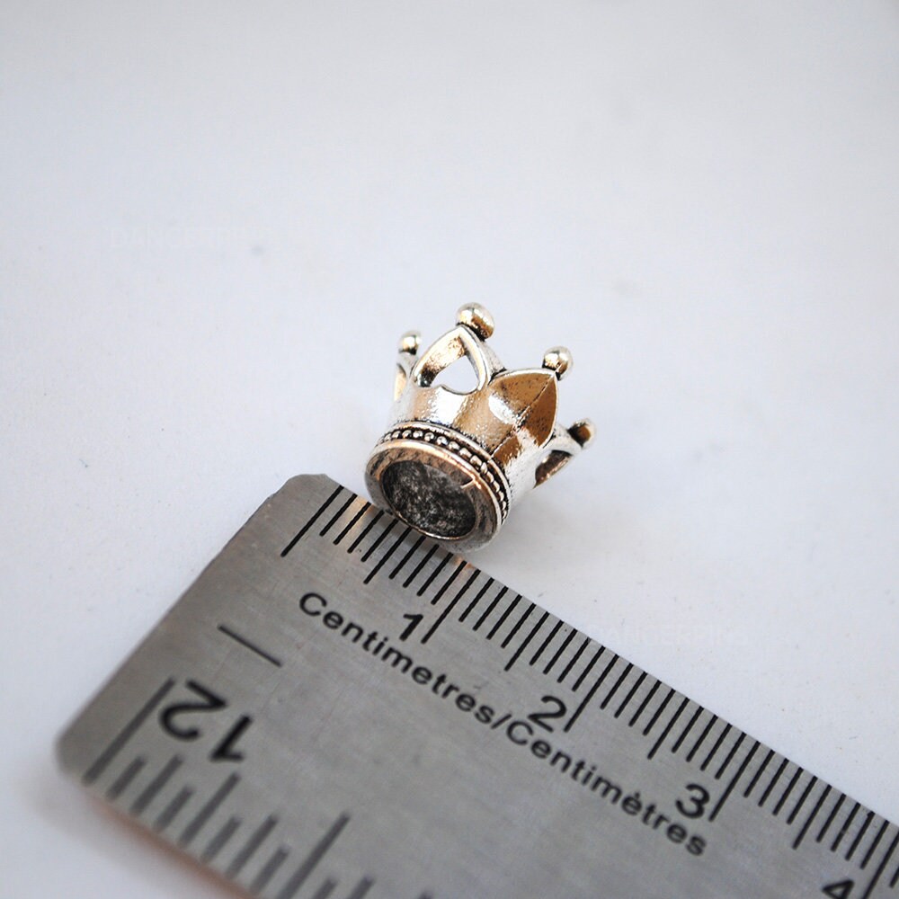 Set of 10 Heart Crowns Hair / Beard / Braid Beads - Alloy Rings Charms ...