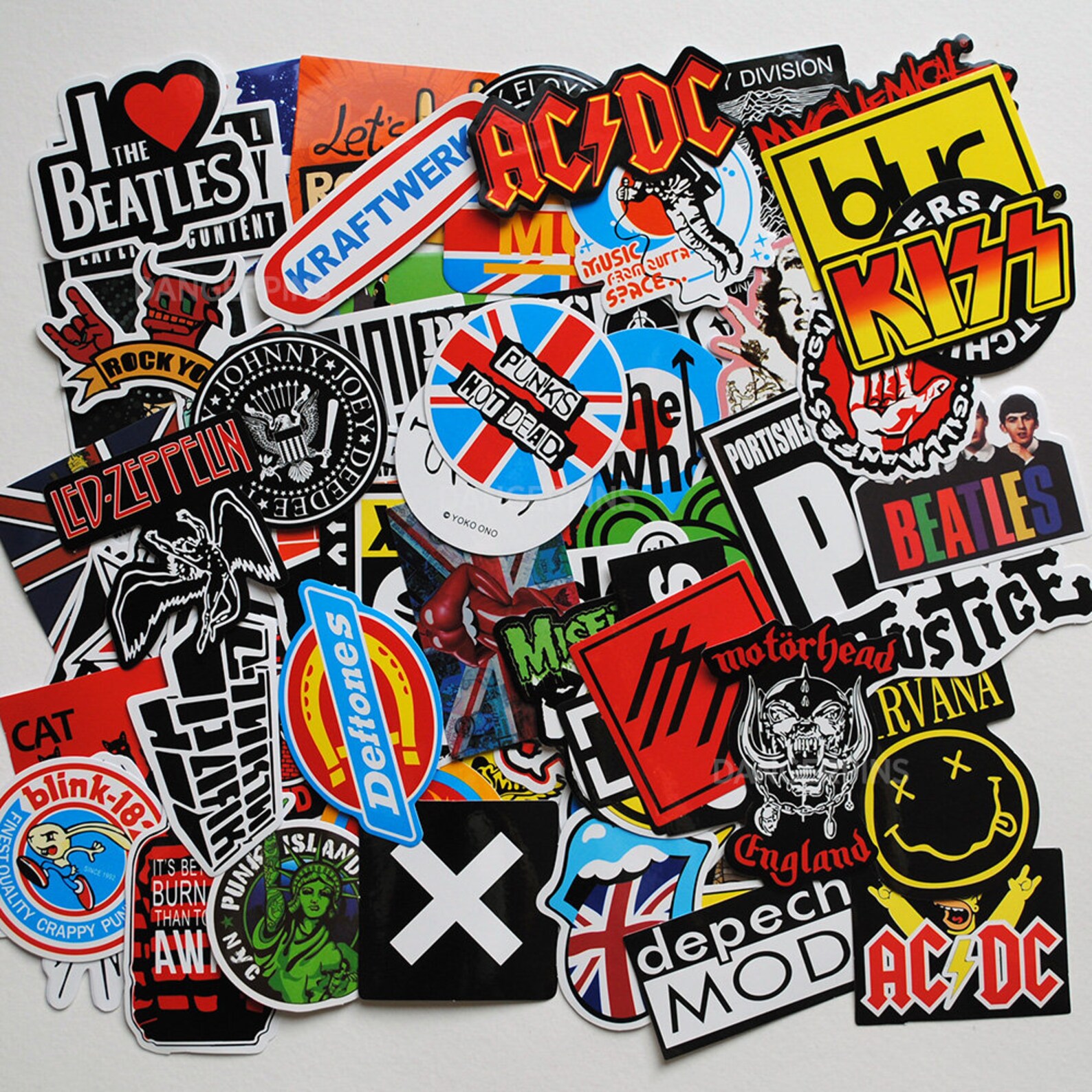 100 Rock Band vinyl stickers die cut metal punk grunge Etsy