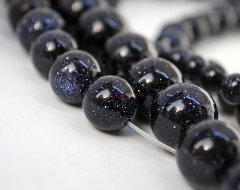 Loose Blue Galaxy sandstone beads polished  2mm to 12mm - natural stone