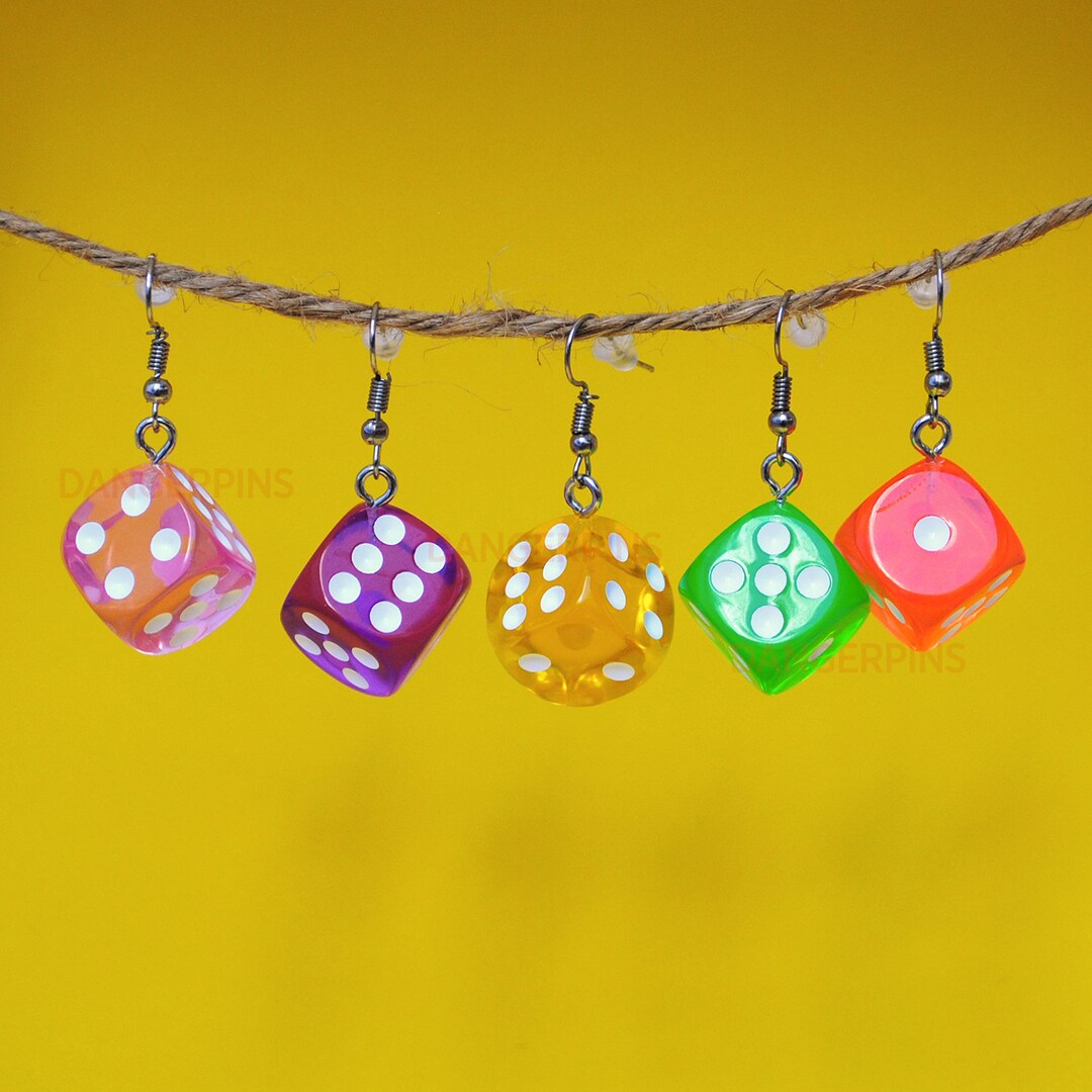6 Sided RPG Dice Earrings 16mm Clear Colors D6 Etsy