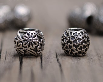 10 Floral pattern viking celtic hair beard braid beads