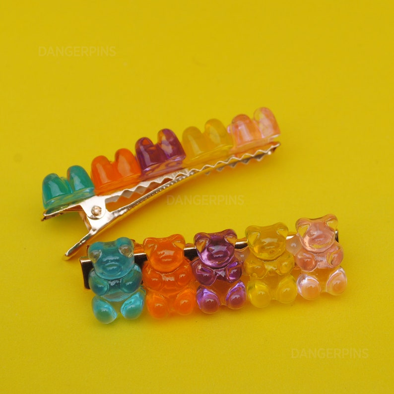 Set of 2 Gummy Bear Hair Clips Etsy Canada