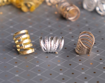 Set of 20 hair adjustable banded beard dreadlocks cuffs clasps beads mixed gold or silver