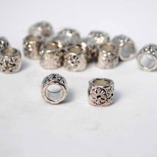 15 Daisy Flowers hair / braid beads - alloy rings charms dreadlocks