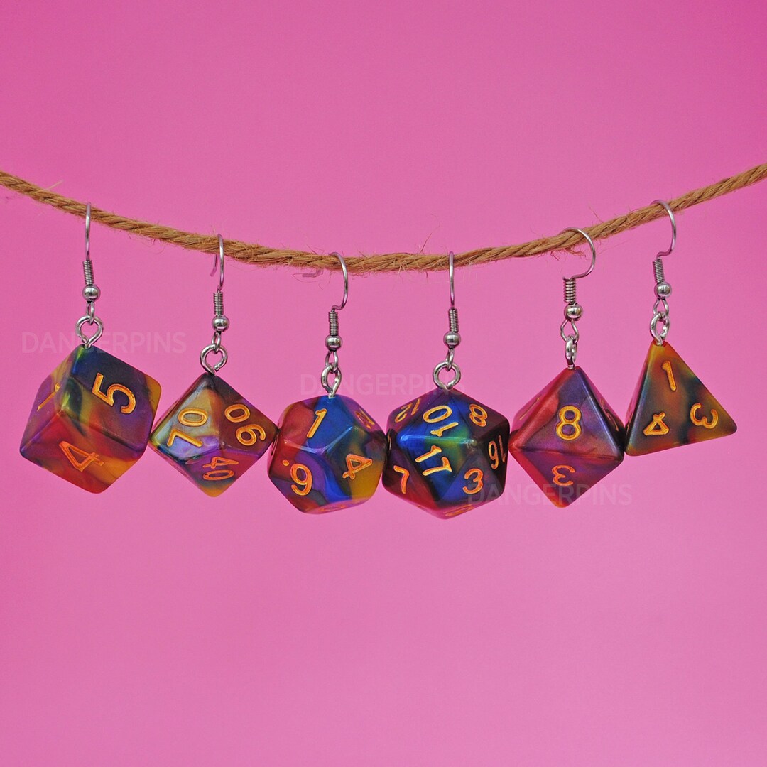 Nebula Swirl RPG Dice Earrings D4 D6 D8 D10 D12 D20 D100 Etsy