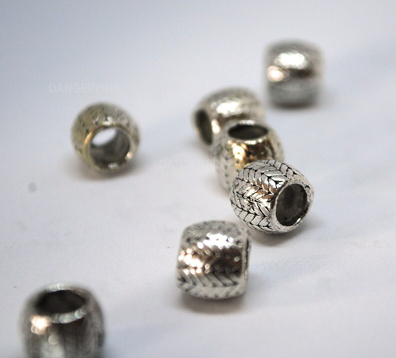 alloy metal set of 7 rounded chevrons viking celtic hair beard braid beads