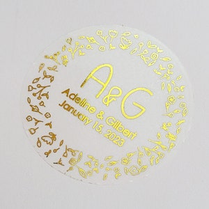 Wedding invitation stickers, Envelope seals, Initial labels for wedding, Personalized foil stickers, WSL001