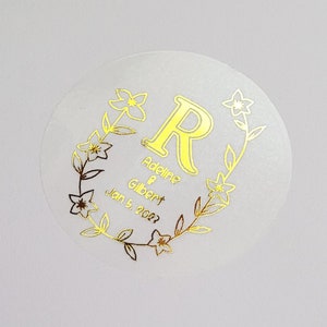 Wedding invitation stickers, Envelope seals, Initial labels for wedding, Personalized foil stickers, WSL001