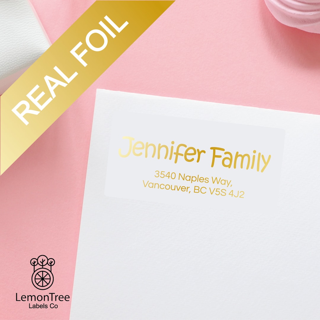 15PCS Gold Foil Return Address Labels / Gold Foil Label / Bridal