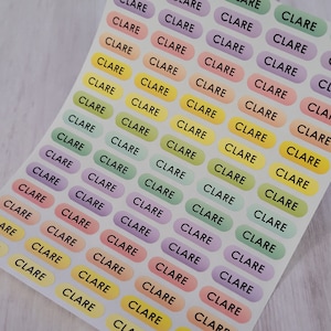 Rainbow Waterproof Name Stickers