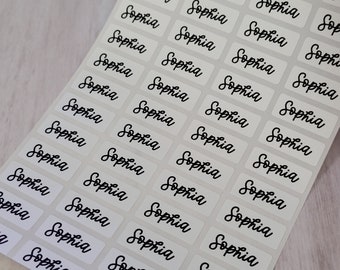 Waterproof Name Stickers: Small White Personalized Labels
