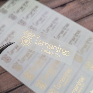 Clear Custom logo labels, Cosmetic labels, Lip gloss labels, Make up labels, Custom product labels, Wedding gift labels