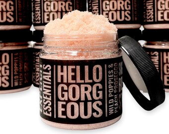 Hello Gorgeous Exfoliating Scrub, Body Scrub, Peach Sugar Scrub