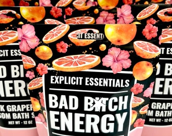 Pink Grapefruit Bath Salts, Bad Bitch Energy, Spa Gift