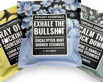 Aromatherapy Shower Steamers - Eucalyptus Mint, Lemon Verbena, Jasmine Vanilla - Explicit Essentials
