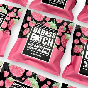 Bad@ss B!tch Shower Bombs, Raspberry Shower Steamers