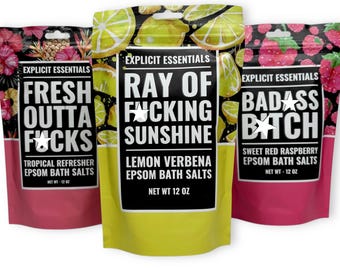 Funny Bath Salt Gift Set: Aromatherapy Spa Self-Care Soak