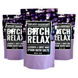 Lavender & Sweet Mint Epsom Bath Salts, Relaxing Soak (12oz)